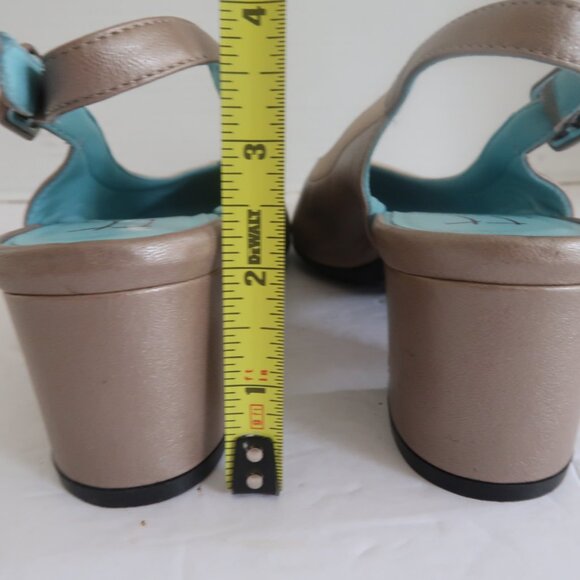 Thierry Rabotin Italian Slingback Block Heel Shoes for women Sz 7 Color Tan - Picture 6 of 12